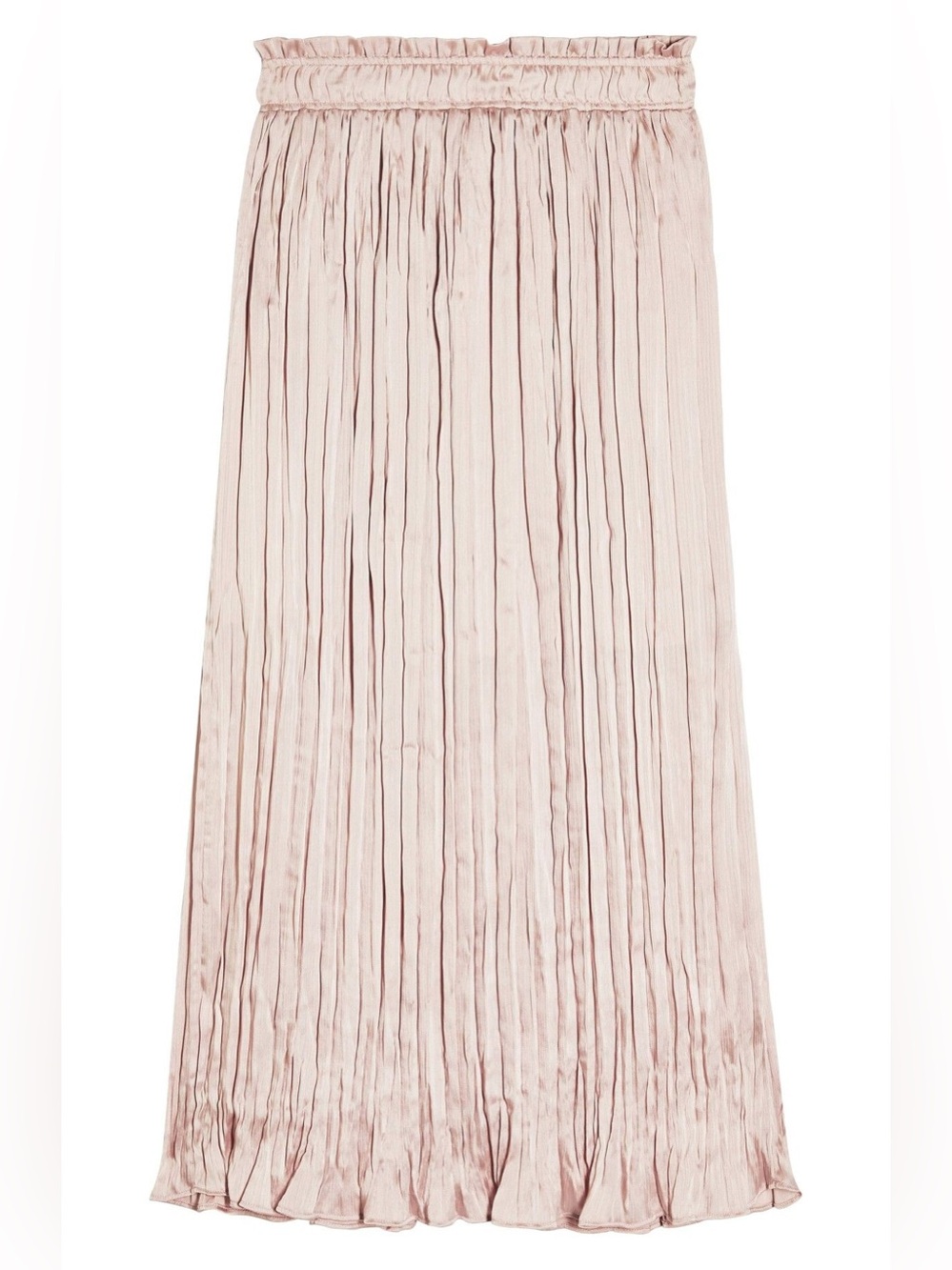 TOPSHOP Pleated Crushed Satin Midi Skirt - 8
